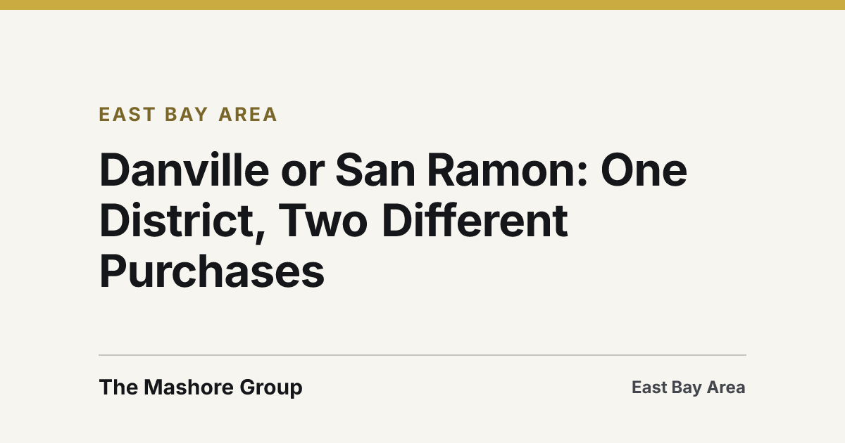 Title card for the article: Danville or San Ramon: One District, Two Different Purchases