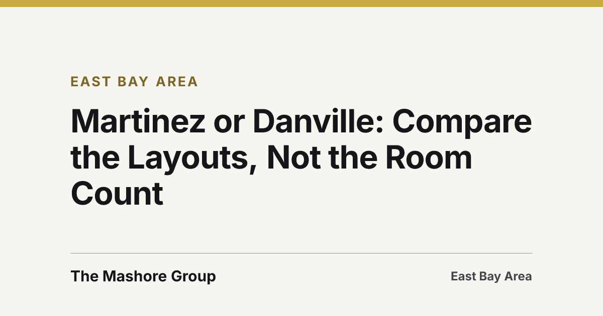 Title card for the article: Martinez or Danville: Compare the Layouts, Not the Room Count