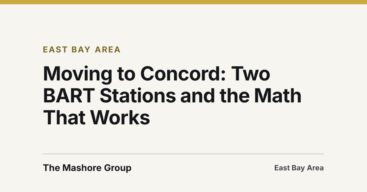 Title card for the article: Moving to Concord: Two BART Stations and the Math That Works