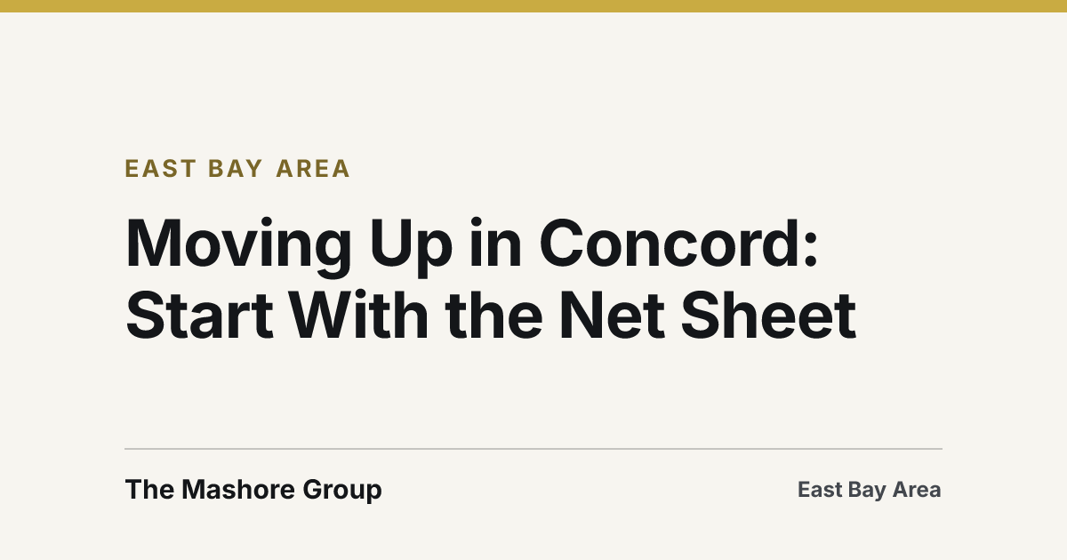 Title card for the article: Moving Up in Concord: Start With the Net Sheet