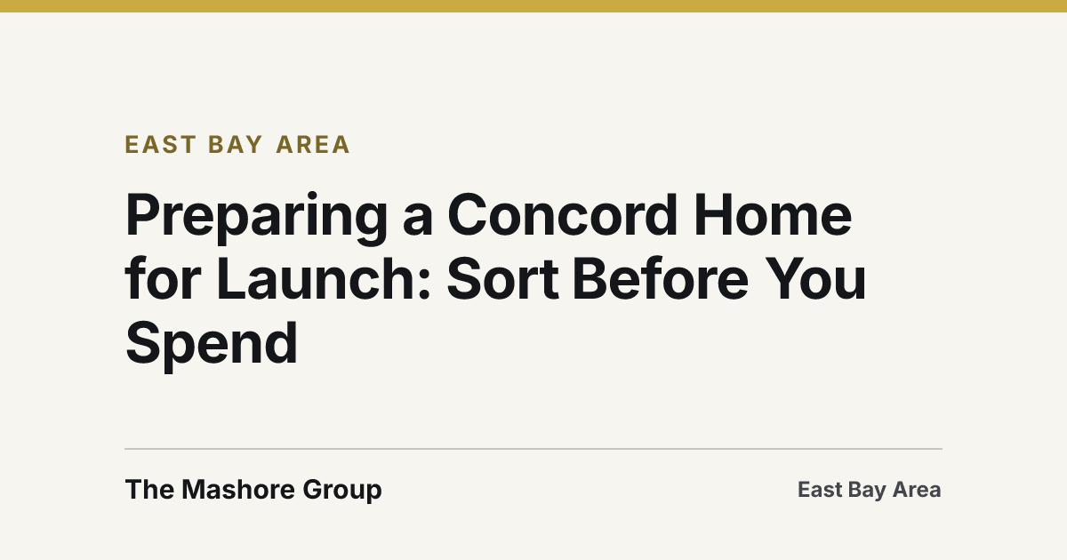Title card for the article: Preparing a Concord Home for Launch: Sort Before You Spend