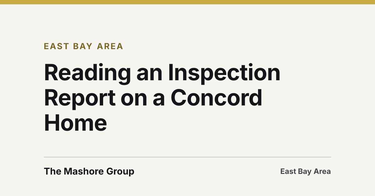 Title card for the article: Reading an Inspection Report on a Concord Home