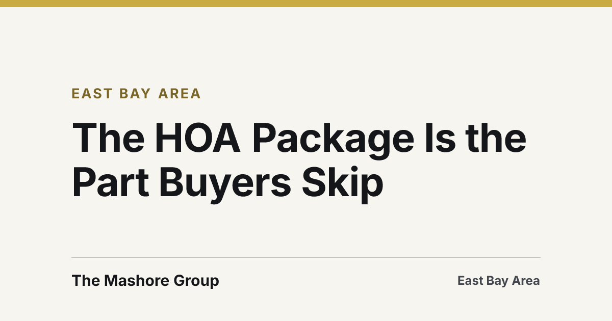 Title card for the article: The HOA Package Is the Part Buyers Skip